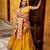 yellow paithani silk chaniya choli with zari work