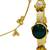 green gold plated kundan hathphool with floral design