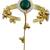 green gold-plated kundan hathphool with floral design
