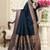 navy blue satin saree with zari woven border & pallu