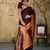 maroon satin saree with zari woven border & pallu