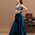 blue velvet lehenga with embroidered work