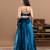 blue velvet lehenga with embroidered work