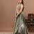 sage green velvet lehenga with embroidered work