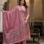 Pink printed cotton kurta pant with dupatta