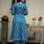 Sky-blue printed cotton kurta pant with dupatta