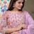 Pink printed cotton kurta pant with dupatta