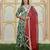 Green printed cotton kurta pant with dupatta
