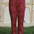 Maroon printed cotton kurta pant with dupatta