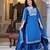 Blue embroidered crepe kurta pant with dupatta