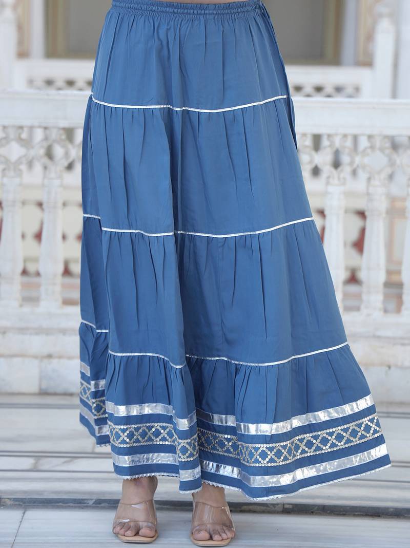 Grey embroidered crepe kurta pant with dupatta