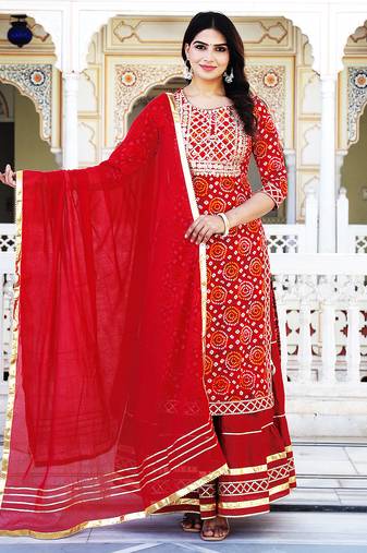 Maroon embroidered viscose rayon kurta pant with dupatta