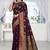 deep purple satin silk saree with heavy zari work