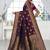 deep purple satin silk saree with heavy zari work