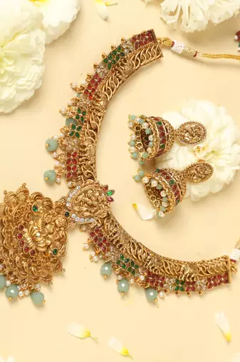 antique lakshmi temple jewelry set