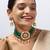 emerald beaded choker with floral pendant