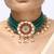 emerald beaded choker with floral pendant