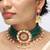emerald beaded choker with floral pendant