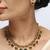 emerald leaf motif necklace set