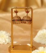 antique gold lotus jhumka 