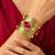 red crystal pearl cz  stone fancy western cuff bracelet bangle