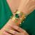 green crystal cz pearl stone fancy western cuff bracelet bangle