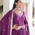 Purple Vichitra Silk Embroidered Gown & Koti