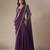 Purple embroidered satin sharara set