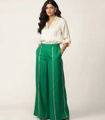 Off white plain raw silk co ord set