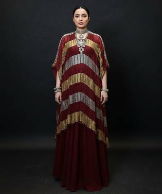 Multicolor embroidered tissue kaftan 1