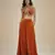Orange embroidered velvet co ord set