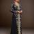 Elegant Black georgette kaftan gown with Golden & Silver  zari work With hijab.