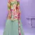 Multicolor embroidered chinon palazzo suit