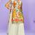 Multicolor embroidered chinon palazzo suit