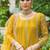 yellow real mirror chinon silk wedding party wear sharara salwar suit with net dupatta  full stitched free size