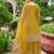 yellow real mirror chinon silk wedding party wear sharara salwar suit with net dupatta  full stitched free size