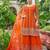 orange real mirror chinon silk wedding party wear sharara salwar suit with net dupatta  full stitched free size