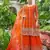orange real mirror chinon silk wedding party wear sharara salwar suit with net dupatta  full stitched free size
