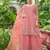peach real mirror chinon silk wedding party wear sharara salwar suit with net dupatta  full stitched free size