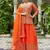 orange real mirror chinon silk wedding party wear sharara salwar suit with net dupatta  full stitched free size