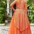 orange real mirror chinon silk wedding party wear sharara salwar suit with net dupatta  full stitched free size