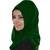 Elegant Dark Green georgette kaftan gown with Golden zari work With hijab.