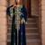 Elegant Navy-Blue georgette kaftan gown with Golden zari work With hijab.
