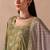 Olive green dori pitta embroidery muslin straight kurta palazzo suit- full stitched free size