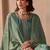 Teal green dori pitta embroidery muslin straight kurta palazzo suit- full stitched free size
