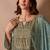 Light aqua  dori pitta embroidery muslin straight kurta palazzo suit- full stitched free size