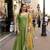 Olive green embroided viscos jacquard silk  anarkali gown  dupatta suit- full stitched free size