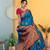 Teal Blue Banarasi Silk Saree with Zari Thread Butta Work & Rich Woven Border by Maharanga