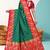 Green Banarasi Silk Blend Saree with Gold Zari Butta & Heavy Floral Woven Red Border by Maharanga