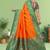 Orange Banarasi Silk Blend Saree with Gold Zari Butta & Green Heavy Floral Woven Border by Maharanga